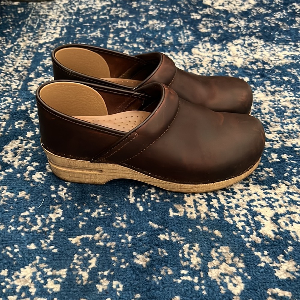 Dansko Brown Leather Clog, Size 40